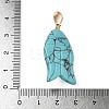 Synthetic Turquoise Carved Pendants G-Z084-01G-05-3
