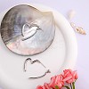 Brass Heart Dangle Stud Earrings with 925 Sterling Silver Pins for Women JE1091B-4