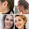 Yilisi 4Pair 4 Style C-shape Brass Stud Earrings DIY-YS0001-41-6