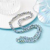 Electroplate Transparent Glass Beads Strands EGLA-YW0001-64A-3