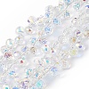 Transparent Electroplate Glass Beads Strands EGLA-F152A-AB02-1