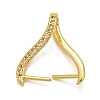 Rack Plating Brass Micro Pave Cubic Zirconia Ice Pick Pinch Bails KK-B056-01G-1