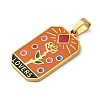 Ion Plating(IP) 304 Stainless Steel Enamel Pendants STAS-Q003-01G-012-3