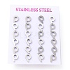 304 Stainless Steel Greek Alphabet Stud Earrings STAS-D007-07P-17-3