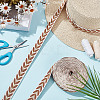 about 10.5~11 yards Ethnic Style Polycotton Jacquard Leaf Ribbons OCOR-GO0001-15D-5