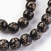 Handmade Gold Sand Lampwork Beads Strands LAMP-P051-L04-10mm-2