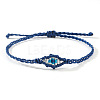 Adjustable Evil Eye Polyester Cord Braided Bracelets for Men Women BI7988-7-1