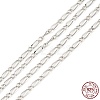 Anti-Tarnish Rhodium Plated 925 Sterling Silver Figaro Chains STER-F052-15P-3