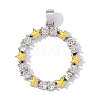 Brass Micro Pave Clear Cubic Zirconia Pendants CU-OY001-75G-1