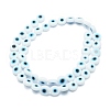 Handmade Evil Eye Lampwork Flat Round Bead Strands X-LAMP-L058-8mm-14-2