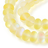 Frosted Transparent Glass Beads Strands FGLA-M002-01H-3