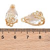 Brass Micro Pave Clear Cubic Zirconia Connector Charms CU-CBA7392-13G-01-3