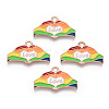 Rainbow Color Pride Alloy Enamel Pendants ENAM-K067-17-1