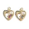 Brass Micro Pave Colorful Cubic Zirconia Charms KK-F821-27-2