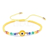 Lampwork Evil Eye & Glass Beaded Bracelet BJEW-JB08367-02-1