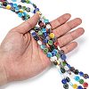 Flat Round Handmade Millefiori Glass Beads LK-R004-49-4
