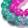Spray Painted Crackle Glass Beads Strands DGLA-C002-10mm-09-4