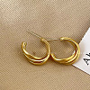 Stainless Steel Twists Hoop Earrings KE6897-1-1