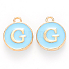 Golden Plated Alloy Enamel Charms ENAM-S118-04G-1