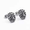 Retro 304 Stainless Steel Stud Earrings EJEW-L248-038AS-1