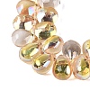 Electroplate Baking Paint Transparent Glass Beads Strands GL-N005-02A-C14-3
