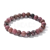 Natural Rhodonite Beads Stretch Bracelets X-BJEW-F380-01-B16-6