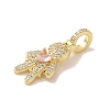 Rack Plating Brass Micro Pave Clear Cubic Zirconia Pendants KK-R158-02C-G-2