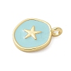 Brass Enamel Pendants KK-P293-11G-03-2