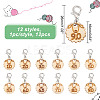 12Pcs 12 Style Sheep with Number Wood Pendant Locking Stitch Markers HJEW-AB00642-2