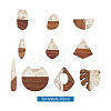 Kissitty 20Pcs 10 Style Resin & Walnut Wood Pendants RESI-KS0001-05-15