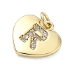 Brass Micro Pave Clear Cubic Zirconia Pendants KK-D229-01G-18-2
