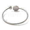 304 Stainless Steel Cuff Blank Bangle Bases with Round Tray STAS-Z088-04A-P-3