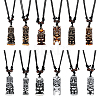12Pcs 12 Colors Adjustable Resin Religion God of Wealth Zaki Ram Pendant Black Cord Necklaces for Men NJEW-ME0001-24-1
