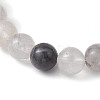 8mm Round Natural Cloudy Quartz Beaded Stretch Bracelets BJEW-JB10572-4