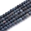 Natural & Dyed Crackle Agate Bead Strands G-T056-8mm-01-1