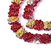 Baking Paint Electroplate Transparent Glass Beads Strands EGLA-N020-04-4