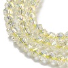 Electroplate Glass Beads Strands GLAA-Q105-04W-4