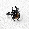 Natural Tiger Eye Spider Open Cuff Rings PW-WGC70E9-22-1