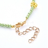 Glass Seed Beads Anklets AJEW-AN00286-03-3