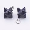 Synthetic Blue Goldstone Pendants G-E398-02E-1
