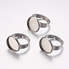Adjustable 304 Stainless Steel Finger Rings Components STAS-I097-037D-P-1