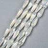 Electroplated Opaque Glass Beads Strands EGLA-L015-FR-B17-01-1