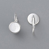 304 Stainless Steel Leverback Earring Settings STAS-F191-03S-14mm-2
