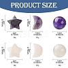 Natural Gemstone Healing Moon & Star & Round Ornaments AJEW-FS0001-12B-4