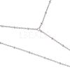 304 Stainless Steel Satellite Chain Toe Ring Anklets for Women AJEW-AN00662-02-4