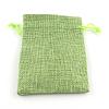 Polyester Imitation Burlap Packing Pouches Drawstring Bags ABAG-R005-9x7-02-1