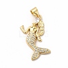 Rack Plating Brass Cubic Zirconia Pendants KK-G456-16G-2