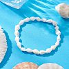 Natural Trumpet Shell Beads Stretch Bracelets BJEW-JB110104-2