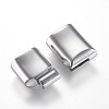 Tarnish Resistant Polished 304 Stainless Steel Magnetic Clasps with Glue-in Ends STAS-G101-46P-2