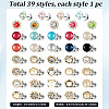 39Pcs Flower & Flat Round ABS Plastic with Alloy Lapel Pin Backs for Backpack Clothes JEWB-GF0001-55-2